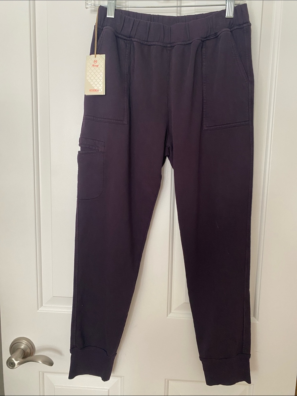 Maaji Cotton Terry Jogger Pants in Deep Plum